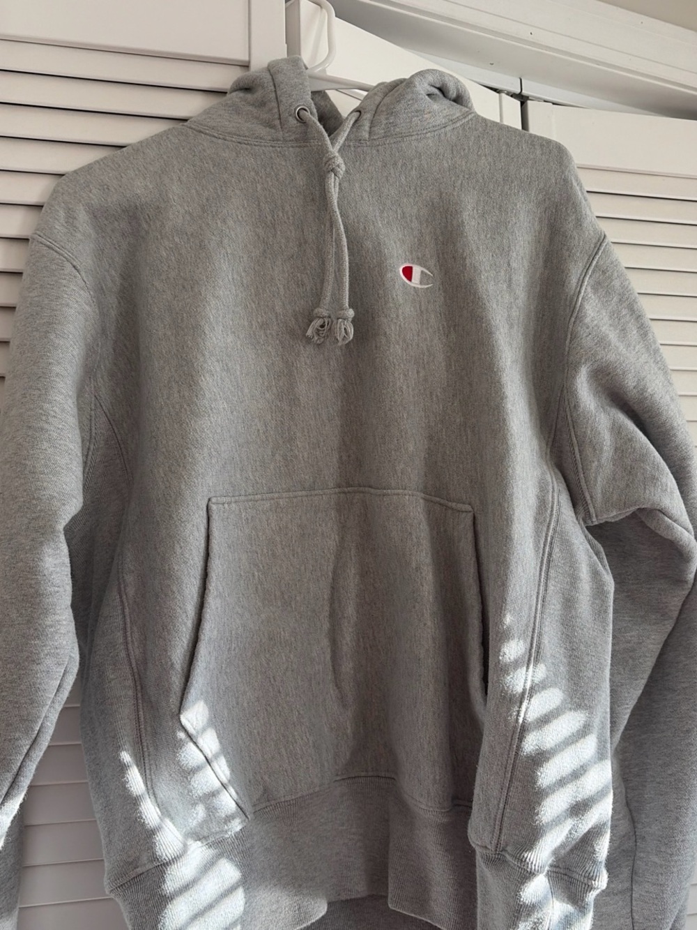 Champion Gray Pullover Hoodie with Small Logo
